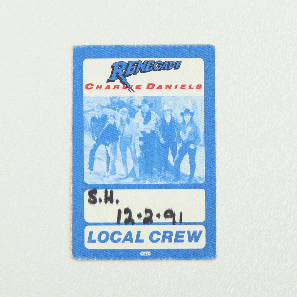 1991 Charlie Daniels Renegade Tour Local Crew Backstage Pass