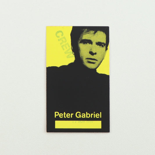 1986 Peter Gabriel So Tour Crew Backstage Pass