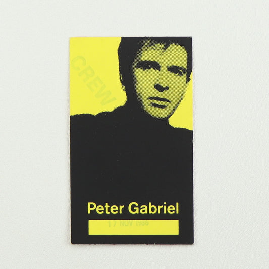 1986 Peter Gabriel So Tour Crew Backstage Pass