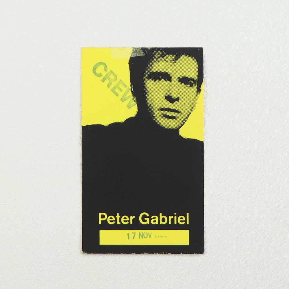 1986 Peter Gabriel So Tour Crew Backstage Pass