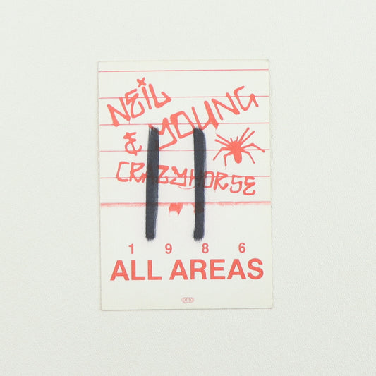 1986 Neil Young & Crazyhorse Tour All Areas Backstage Pass