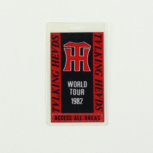 1982 Talking Heads World Tour All Access Backstage Pass