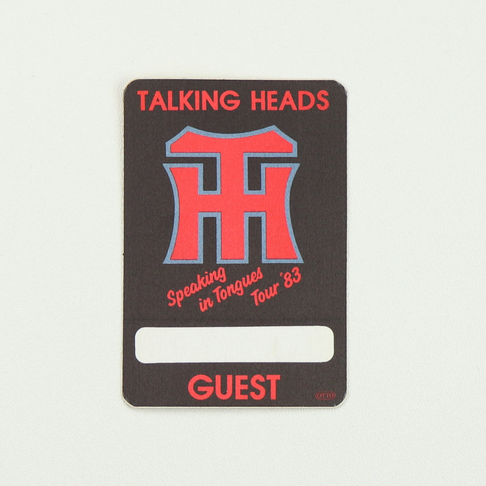 1983 Talking Heads Speaking In Tongues Tour Backstage Pass