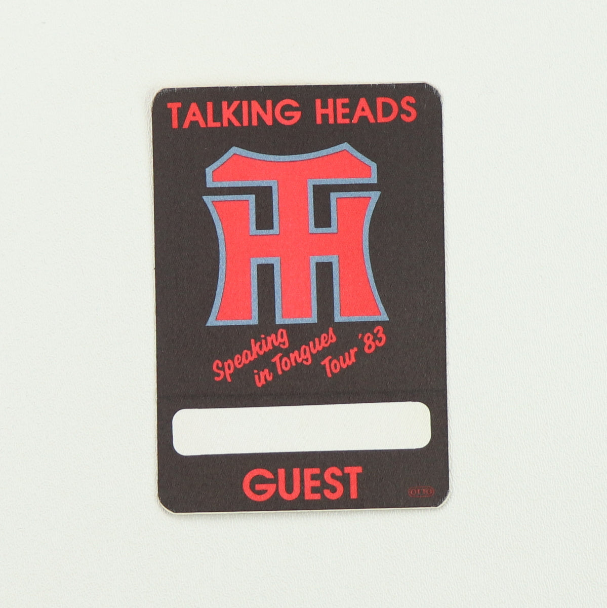 1983 Talking Heads Speaking In Tongues Tour Backstage Pass