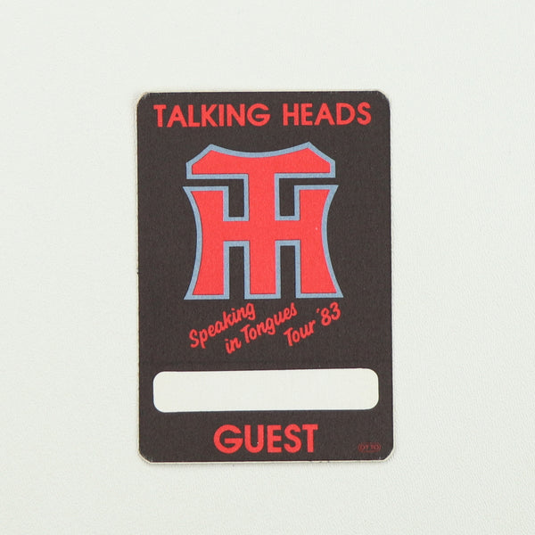 1983 Talking Heads Speaking In Tongues Tour Backstage Pass