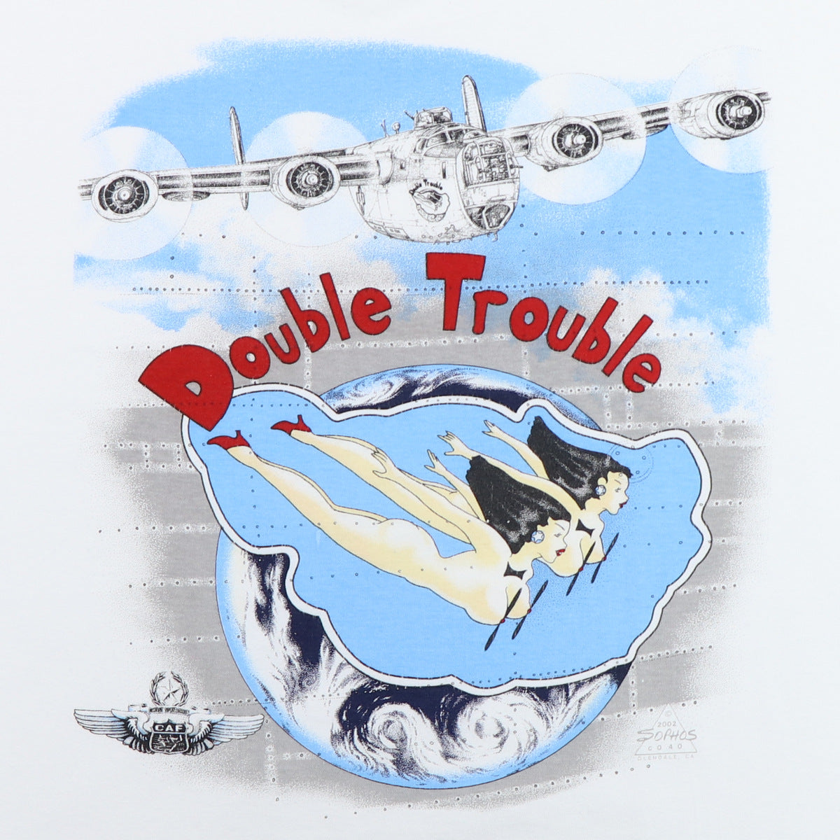 2002 Double Trouble Ghost Squadron Flying Naked Ladies Shirt