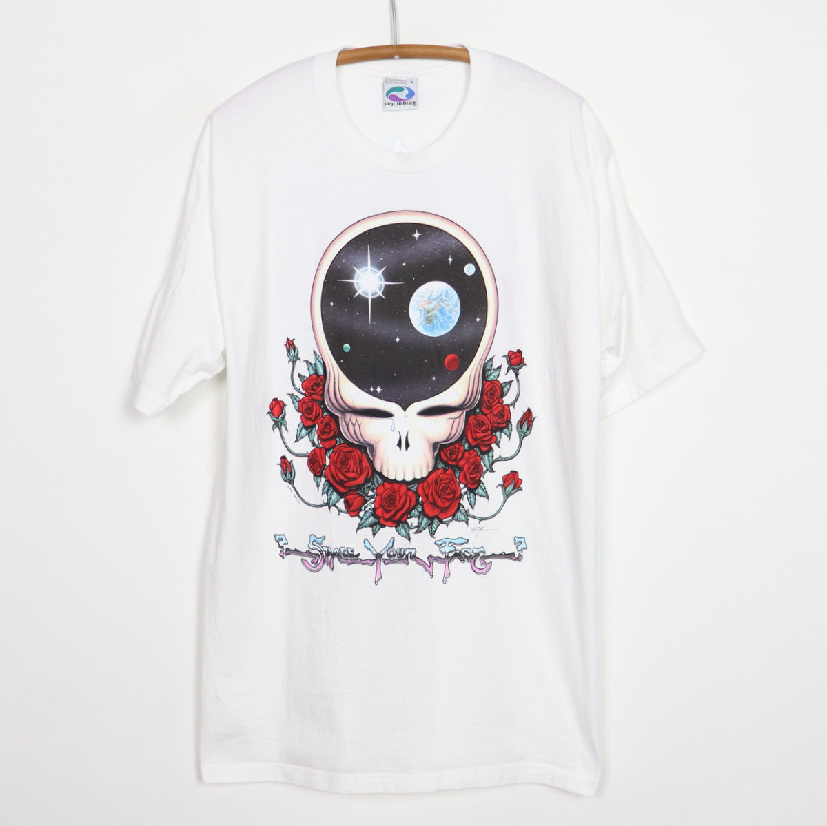 1992 Grateful Dead Space Your Face Liquid Blue Shirt