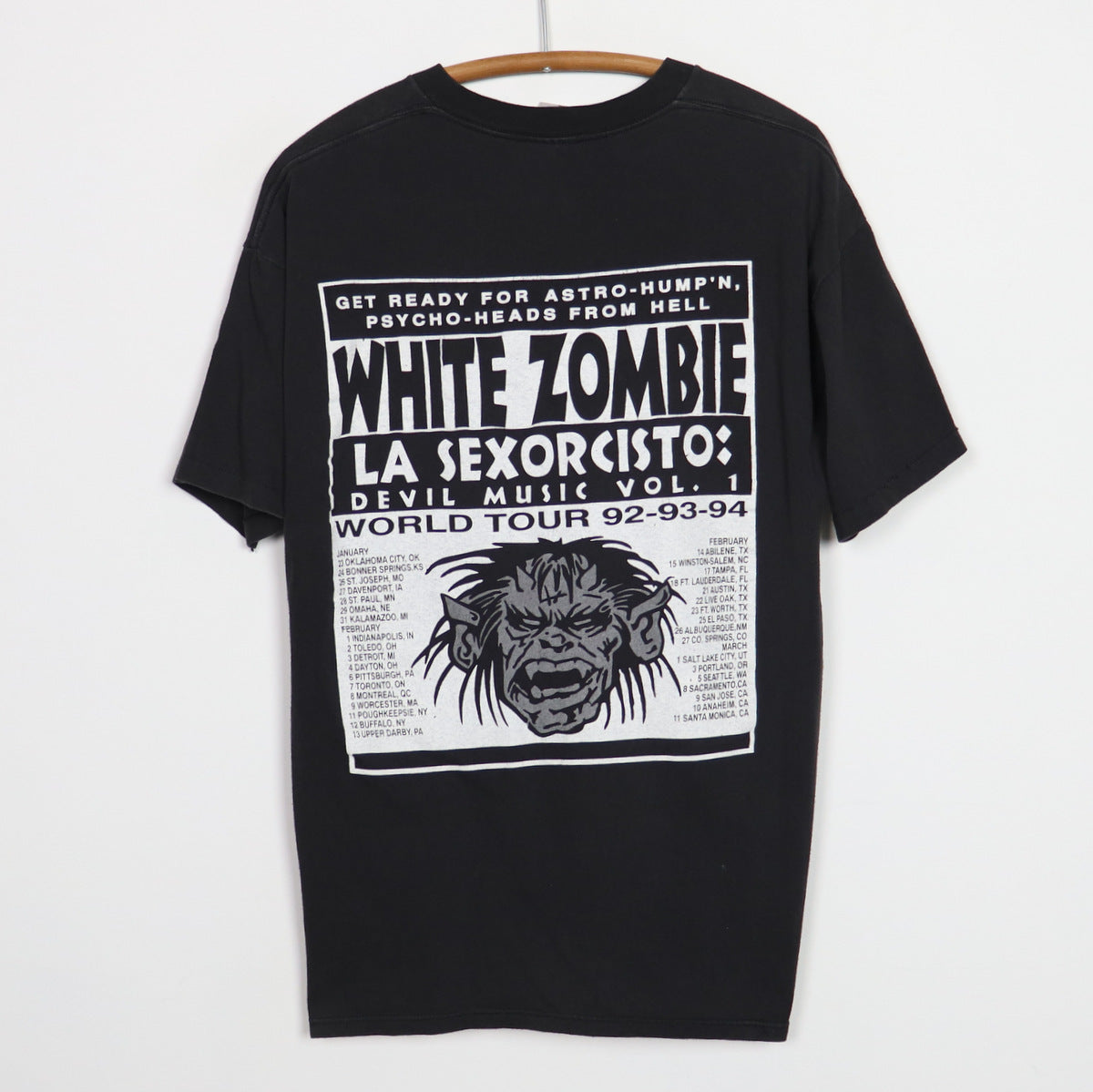 1992 White Zombie LA Sexorcisto World Tour Shirt