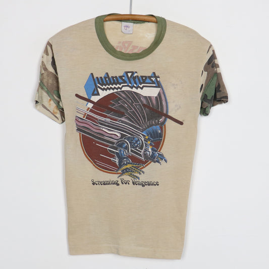 1982 Judas Priest Screaming For Vengeance Camo Sleeve Tour Shirt