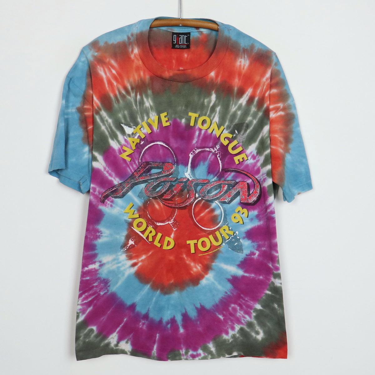 1993 Poison Native Tongue World Tour Tie Dye Shirt – WyCo Vintage