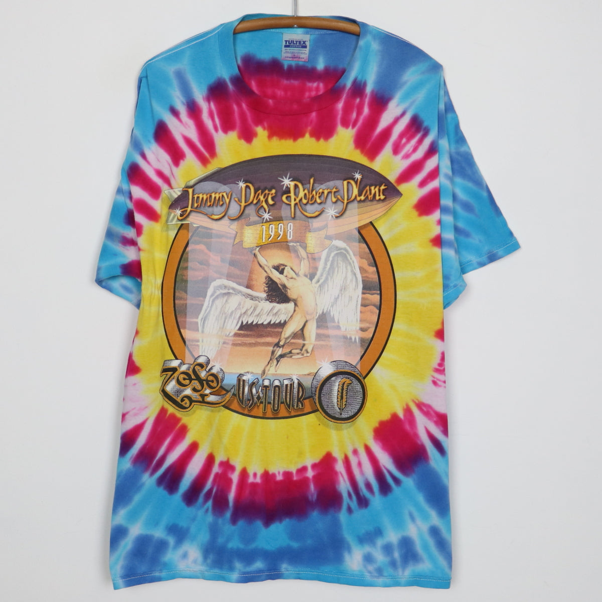 1998 Jimmy Page Robert Plant Zoso Tour Tie Dye Shirt