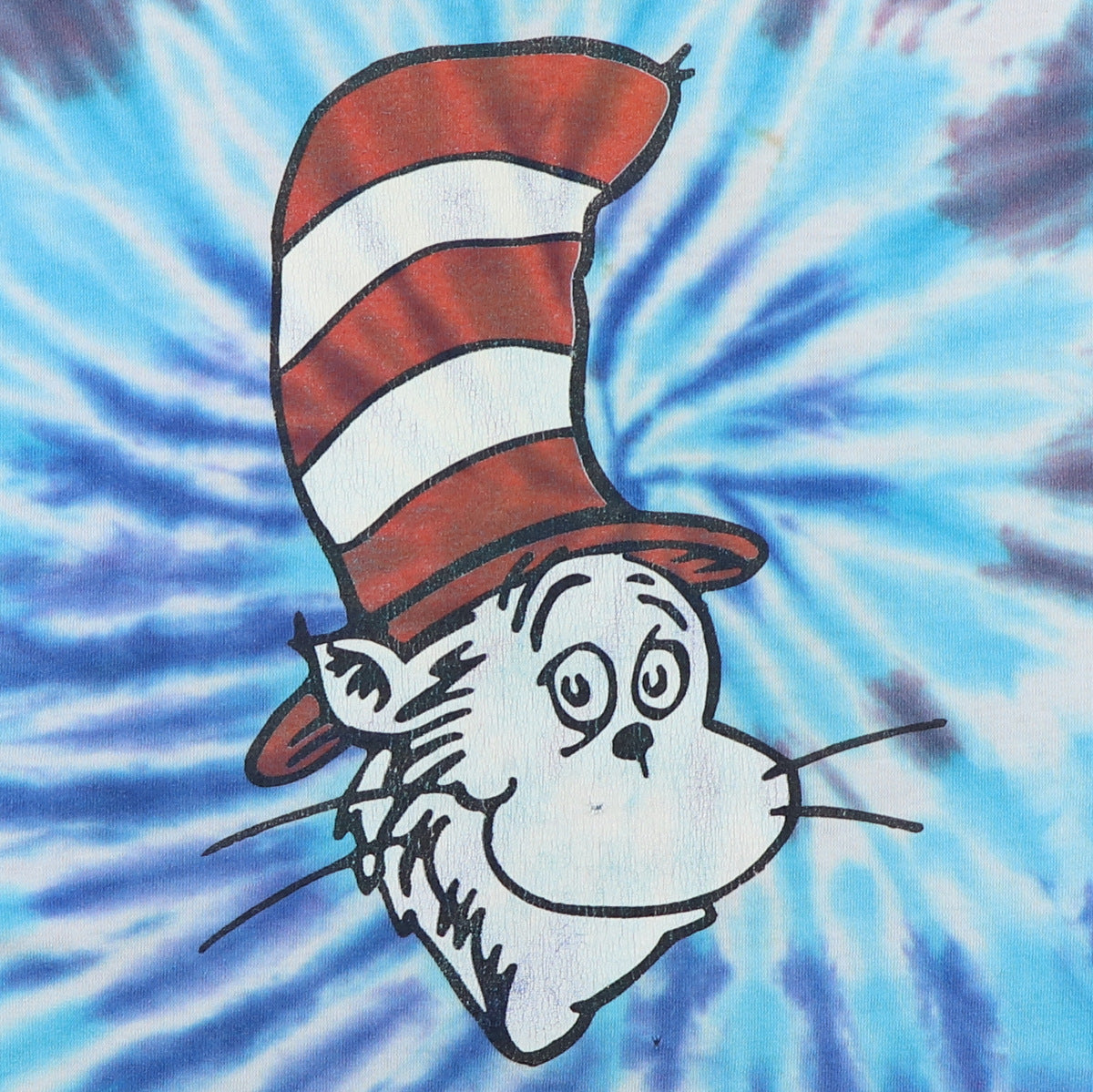 Vintage 90s Cat in selling the Hat tye-die shirt