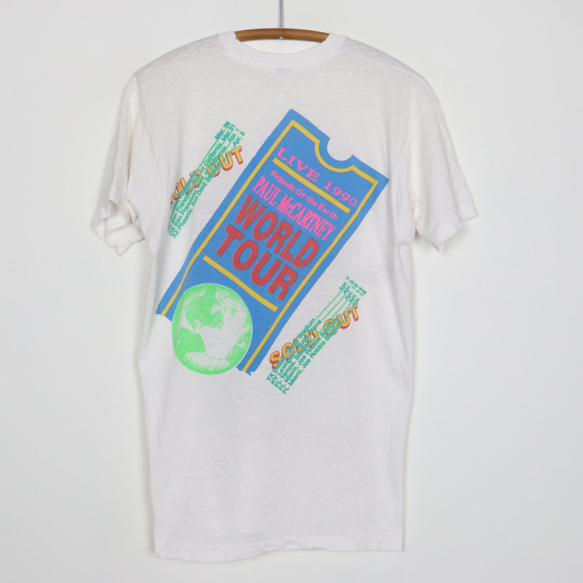 1990 Paul McCartney Friends Of The Earth World Tour Shirt