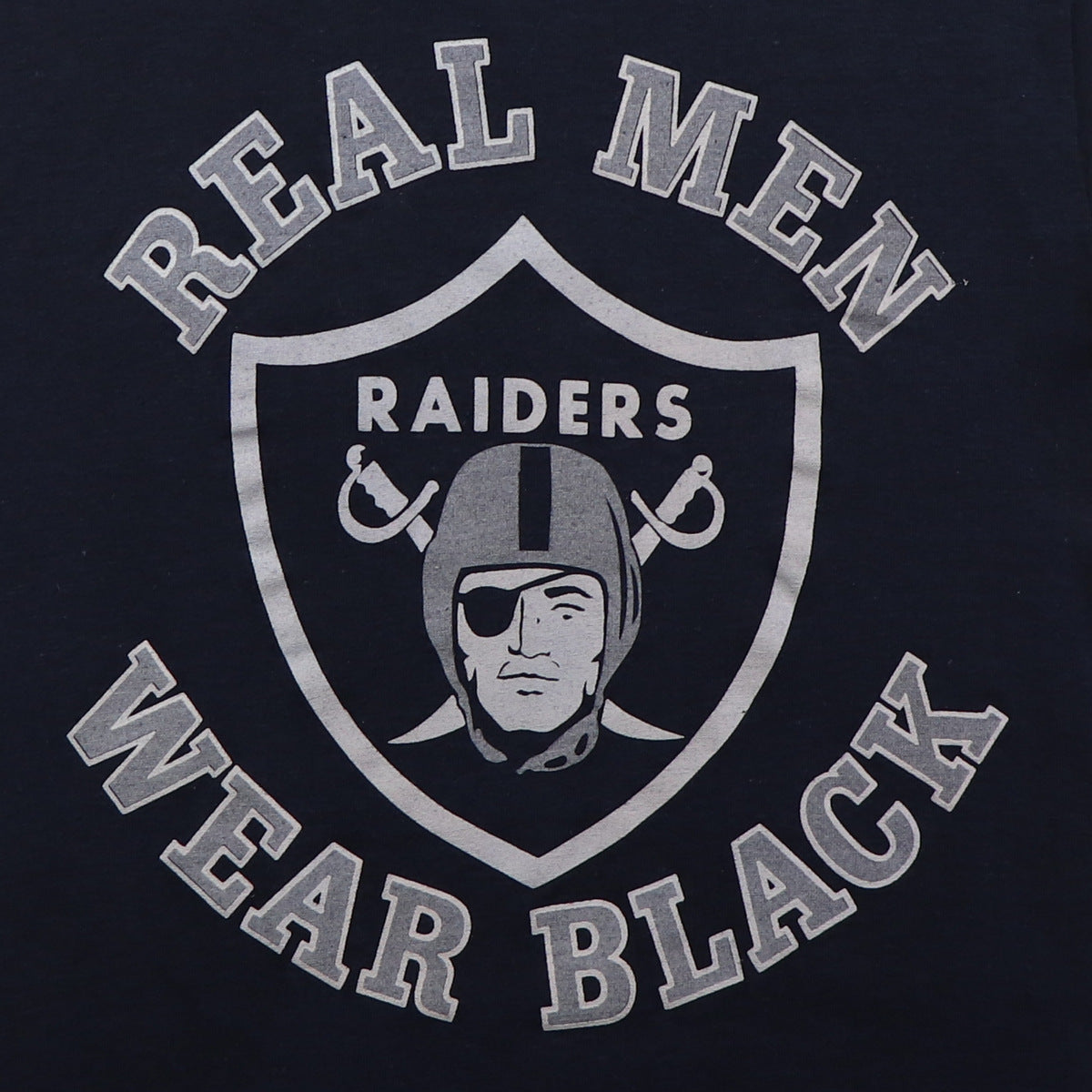 Wyco Vintage 1980s Los Angeles Raiders Real Men Wear Black Shirt