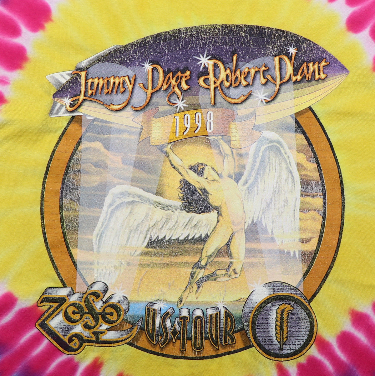 1998 Jimmy Page Robert Plant Zoso Tie Dye Tour Shirt