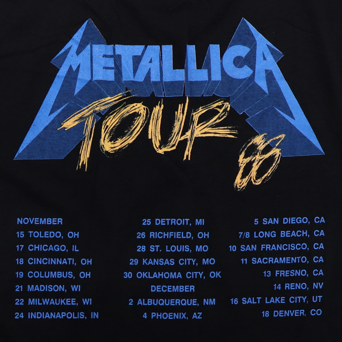 Metallica orders and justice for all tour 88-99