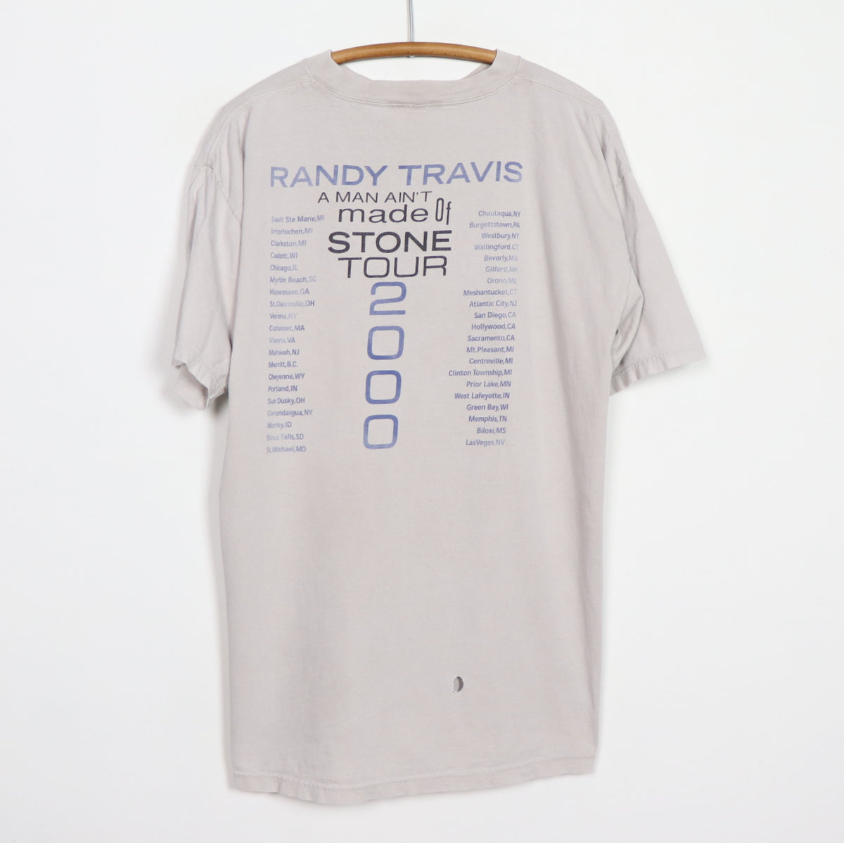 2000 Randy Travis A Man Ain't Made Of Stone Tour Shirt