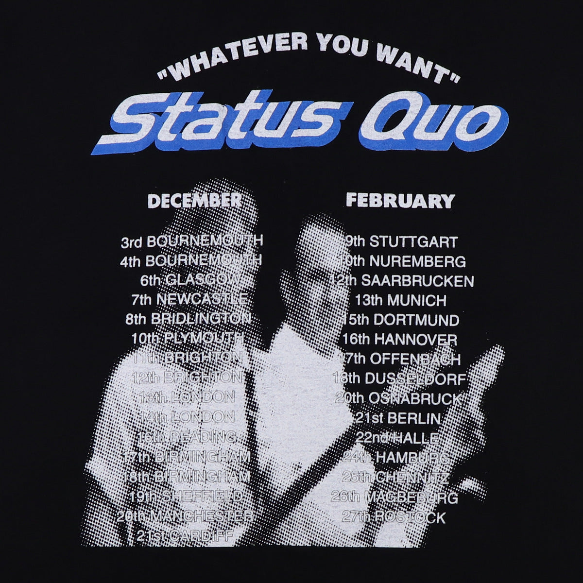 Good Vintage Status Quo UK Tour Whatever You Want 90s T-Shirt M