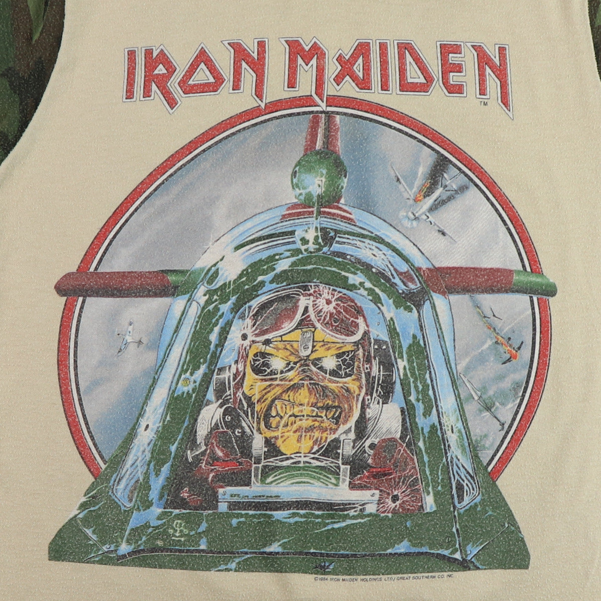 1984 Iron Maiden Aces High Shoot The Focke Camo Sleeve Shirt