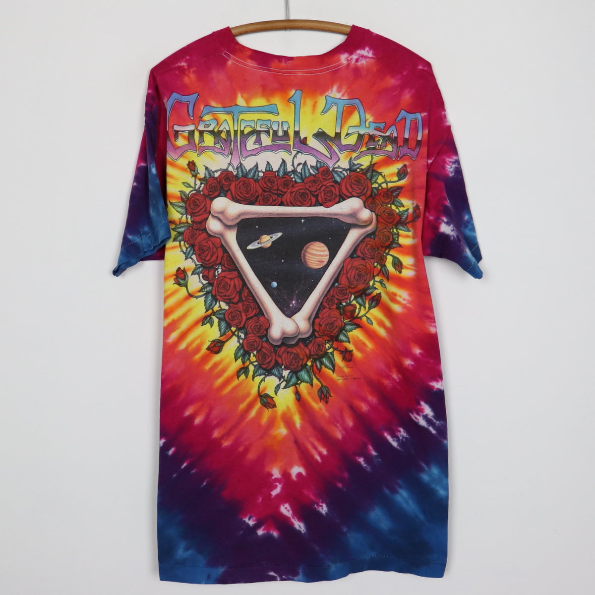 1992 Grateful Dead Space Your Face Liquid Blue Tie Dye Shirt