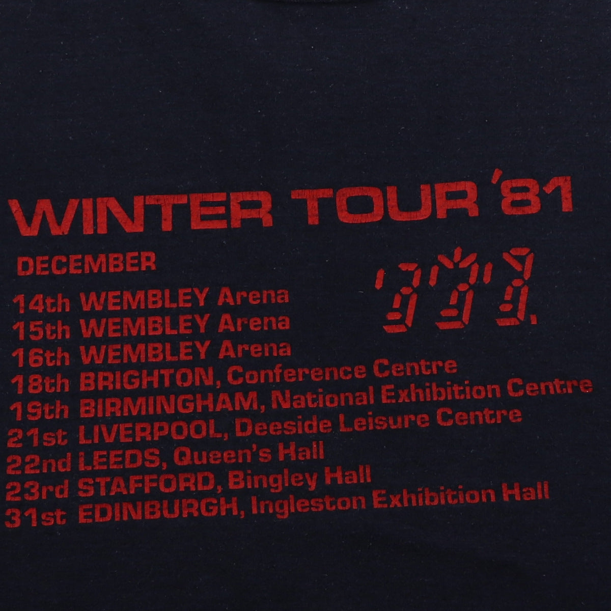 1981 The Police European Winter Tour Shirt