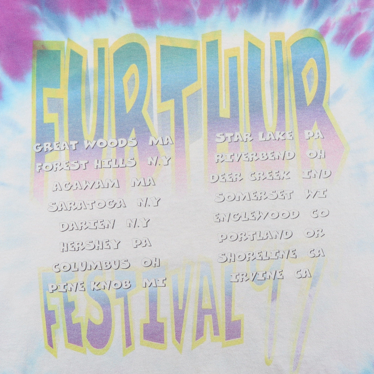 1997 Further Festival Jerry Garcia Tie Dye Tour Shirt