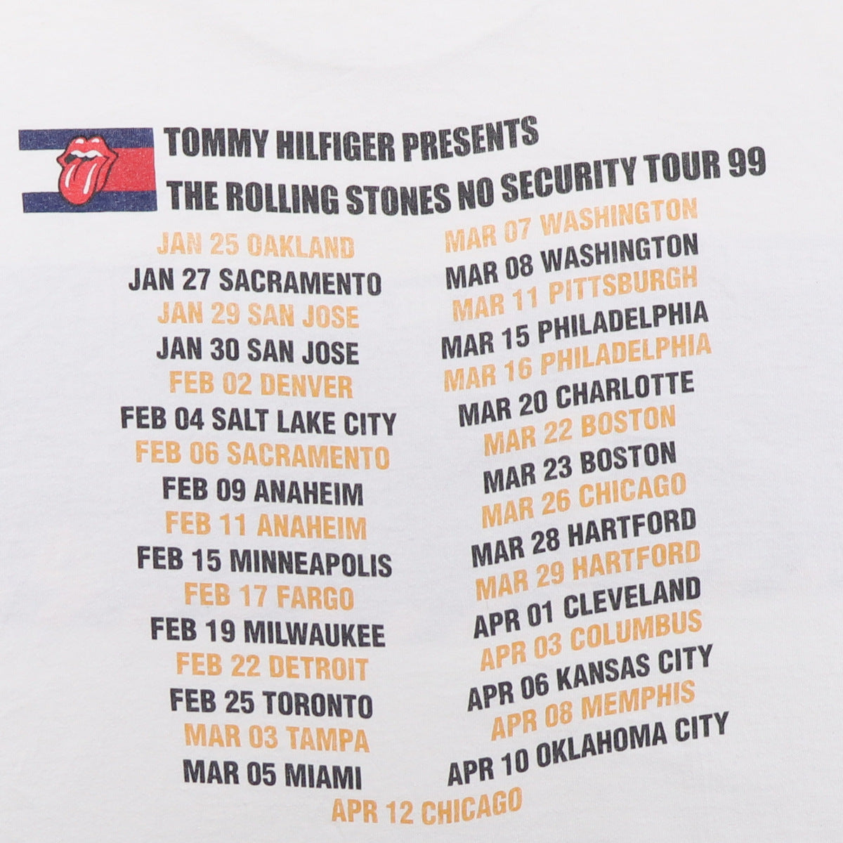 1999 Rolling Stones No Security Tour Shirt