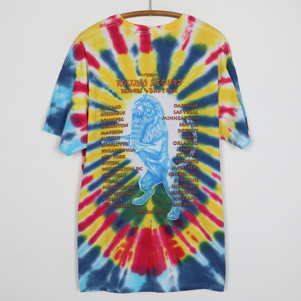 1997 Rolling Stones Bridges To Babylon Tie Dye Tour Shirt