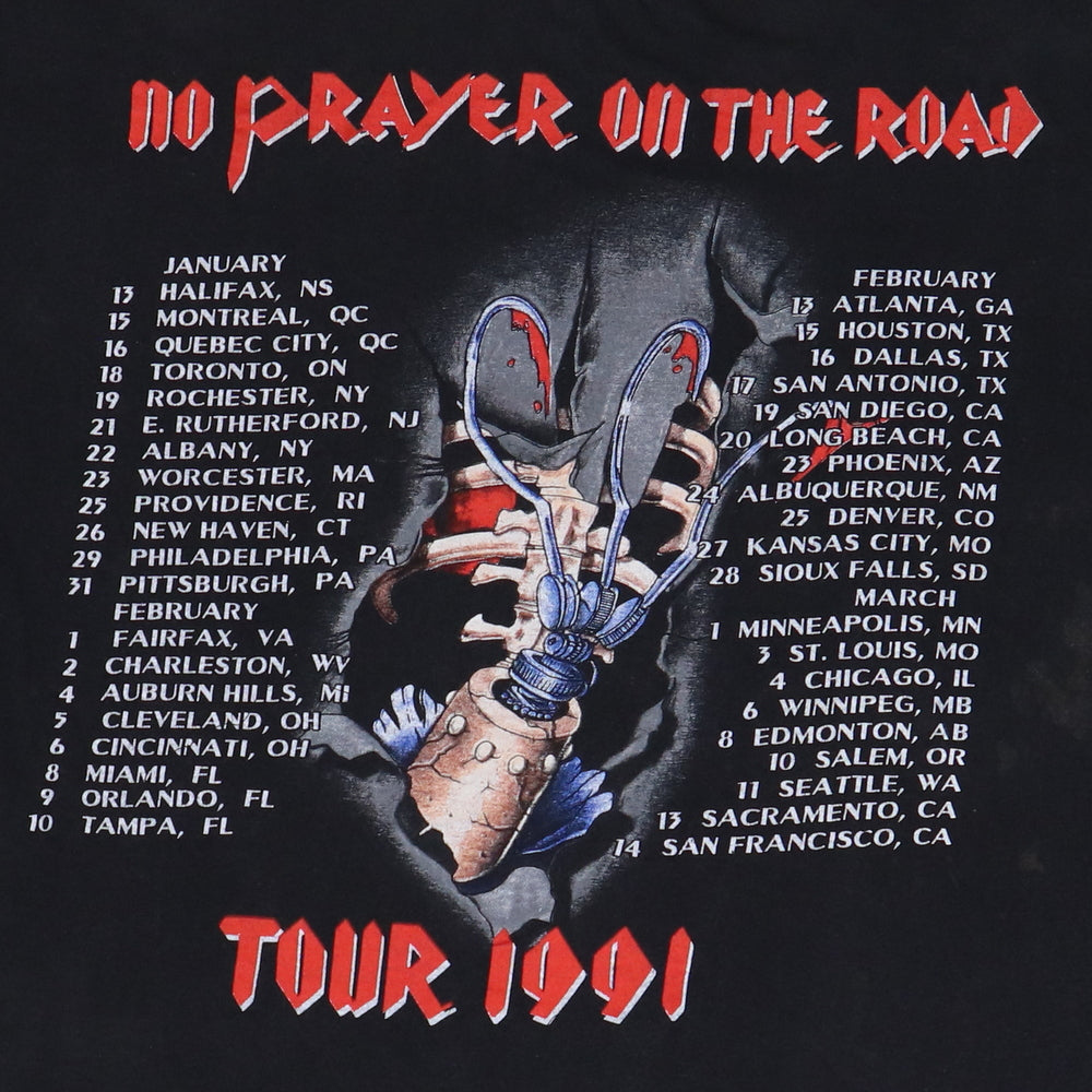 1991 Iron Maiden No Prayer On The Road Tour Shirt