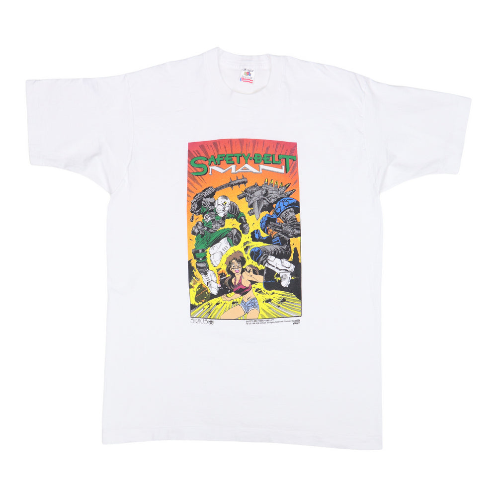 1995 Safety Belt Man Comic Book Shirt