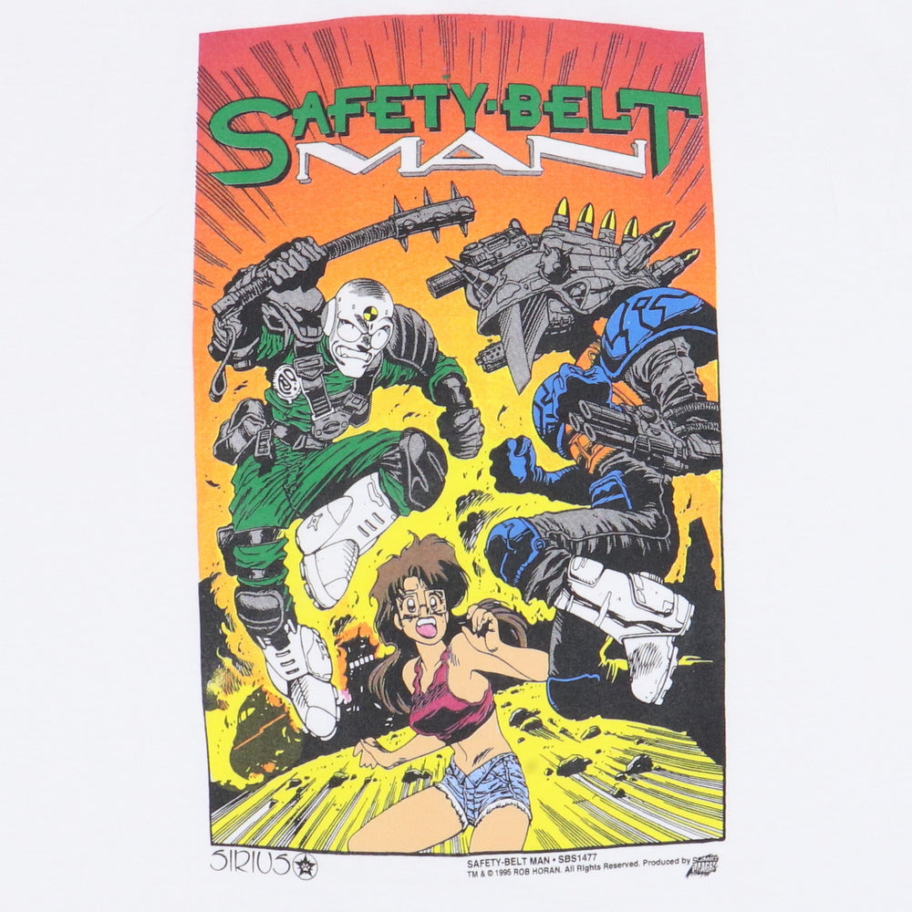 1995 Safety Belt Man Comic Book Shirt