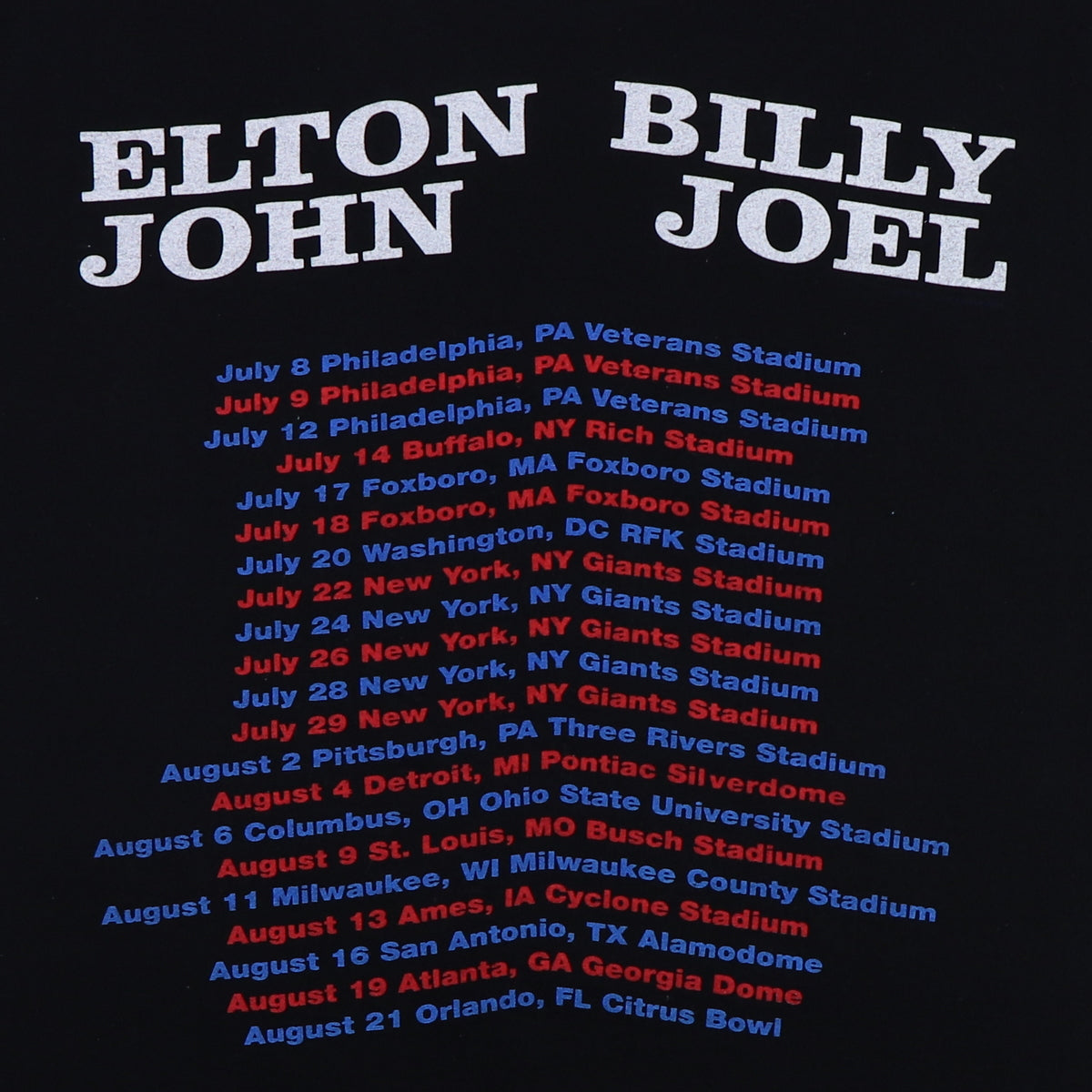 1994 Elton John Billy Joel Face To Face Tour Shirt