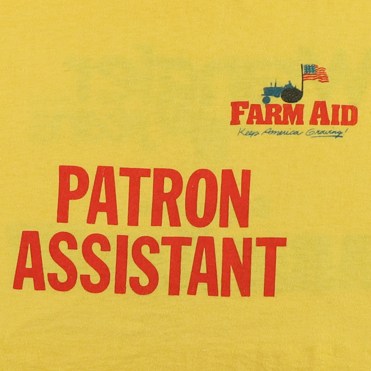 1980s Farm Aid Patron Assistant Concert Shirt