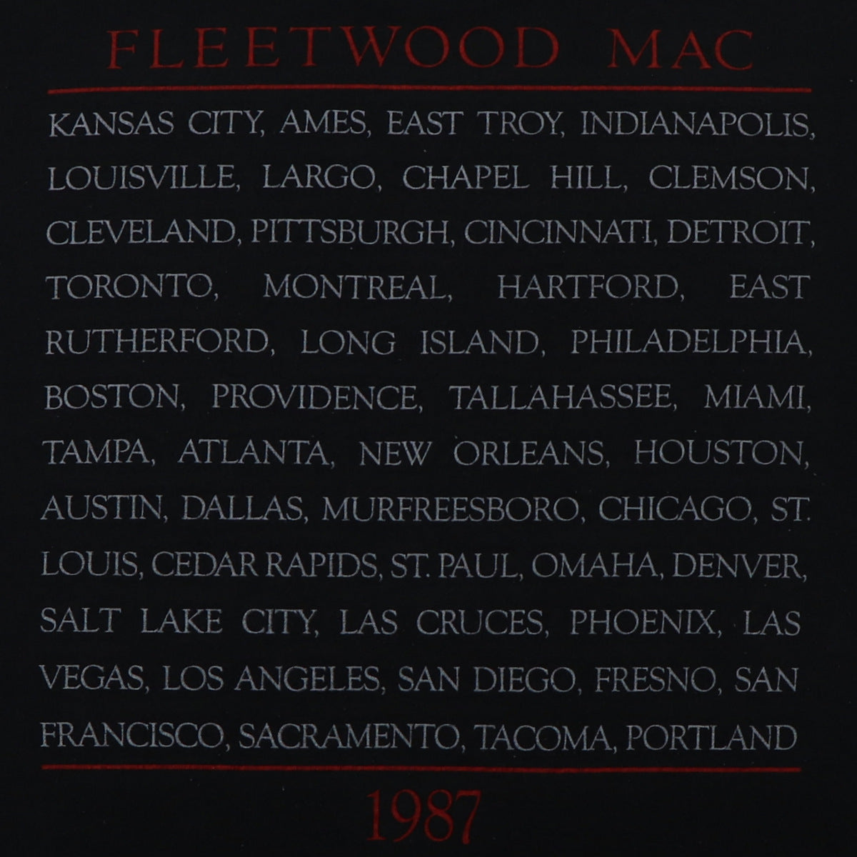 1987 Fleetwood Mac Just One More Link In The Chain Tour Shirt