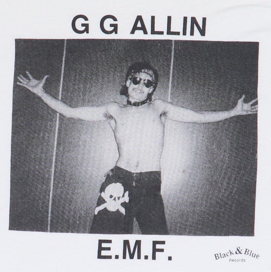 1988 GG Allin EMF Black & Blue Records Promo Shirt