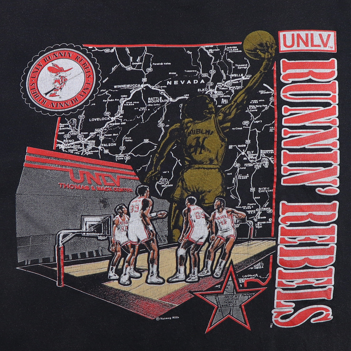 1990s UNLV Running Rebels NCAA Basketball Shirt