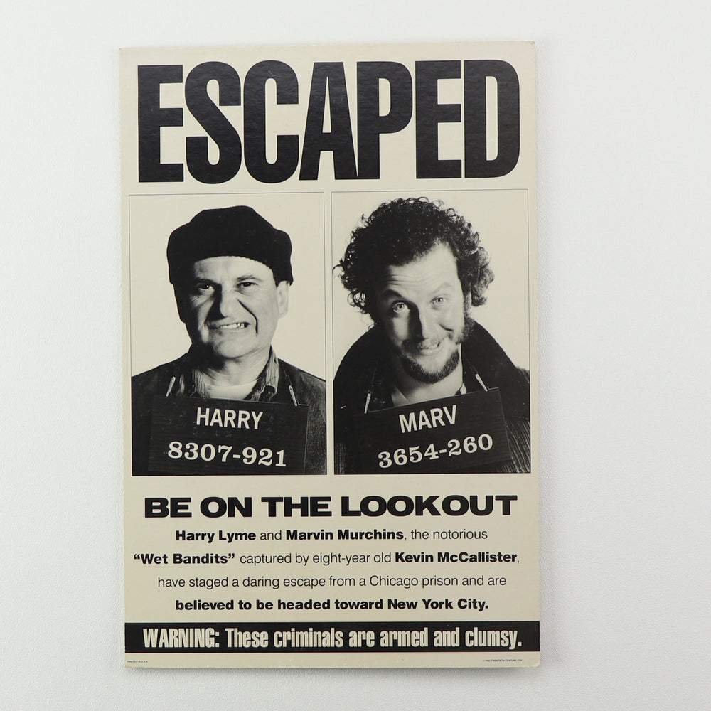 1992 Home Alone 2 Wanted Poster Promo Display