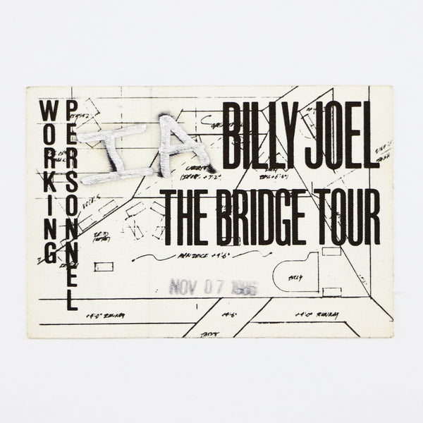 1986 Billy Joel The Bridge Tour Working Personnel Pass