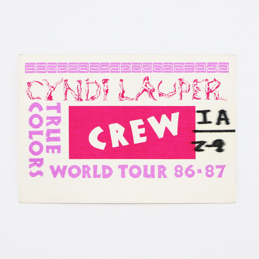 1986 Cyndi Lauper True Colors World Tour Crew Pass