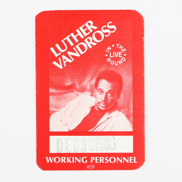 1986 Luther Vandross Working Personnel Pass