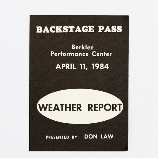 1984 Weather Report At Berklee Performance Center Backstage Pass