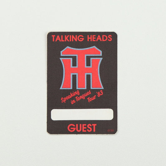 1983 Talking Heads Speaking In Tongues Tour Backstage Pass