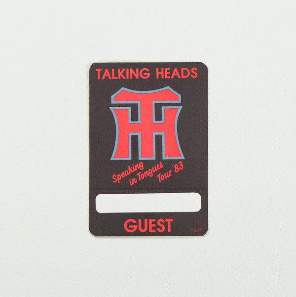 1983 Talking Heads Speaking In Tongues Tour Backstage Pass