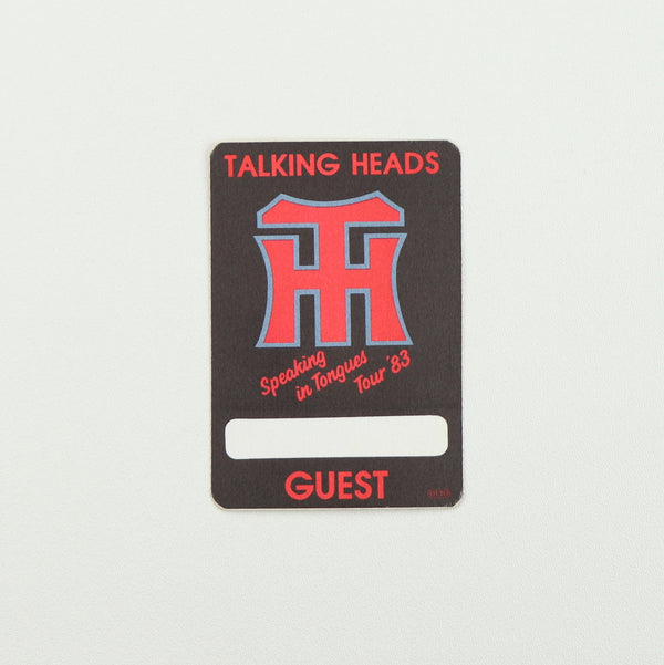 1983 Talking Heads Speaking In Tongues Tour Backstage Pass