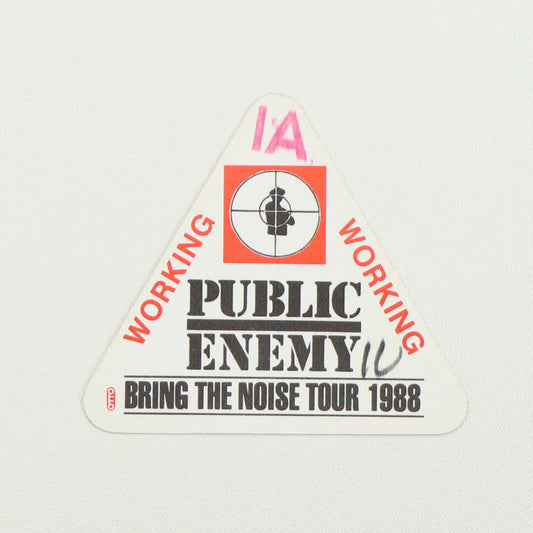 1988 Public Enemy Bring The Noise Tour Working Backstage Pass