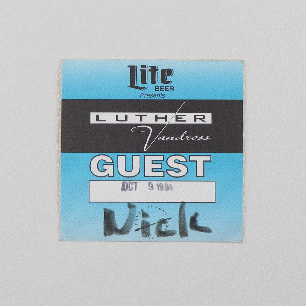 1991 Luther Vandross Power Of Love Tour Guest Backstage Pass