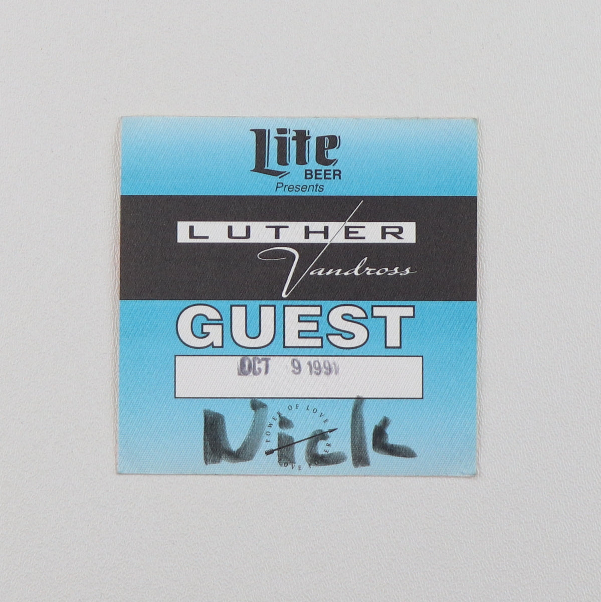 1991 Luther Vandross Power Of Love Tour Guest Backstage Pass